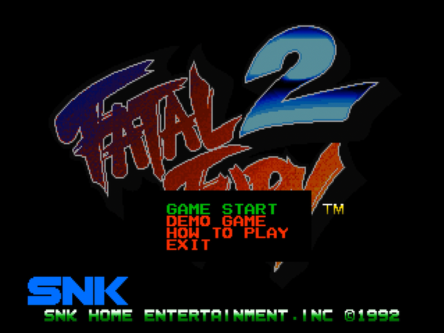 Fatal Fury 2 title screen for Neo Geo CD